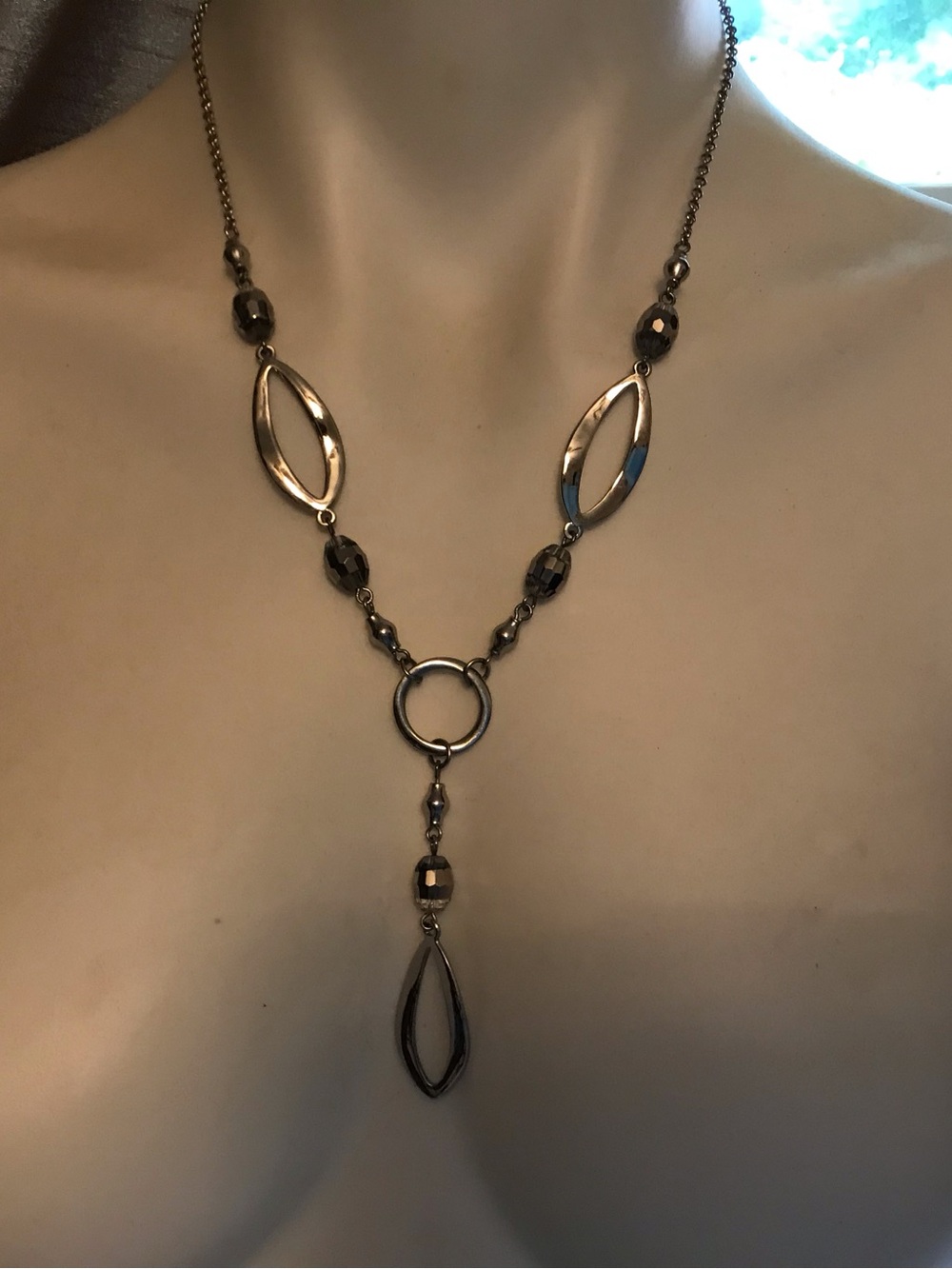 Lia Sophia Metallic Drop Pendant Necklace